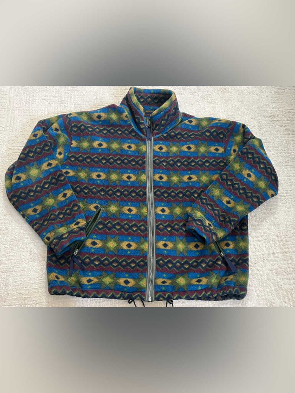 Vintage Timberland Aztec Zip Up Fleece Jacket Oversized